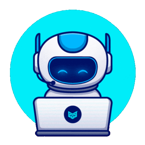 Robot working on a laptop